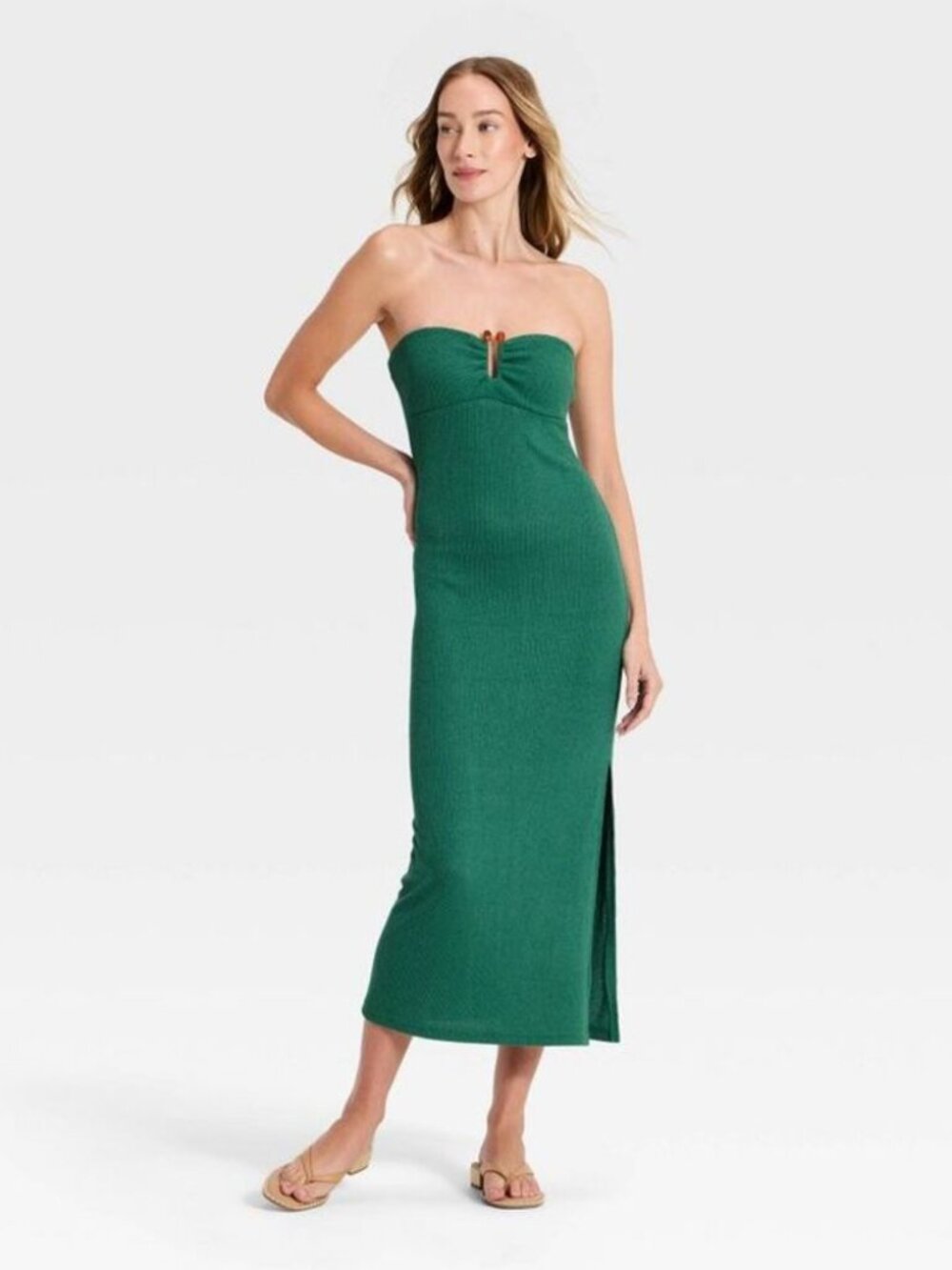 Women Knit Maxi Dress Teal - XS